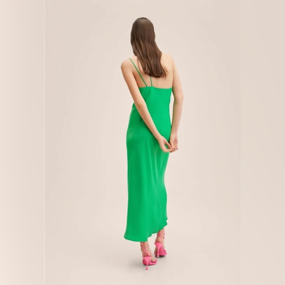 MANGO Asymmetrical Satin Dress, Size M - Picture 5 of 15